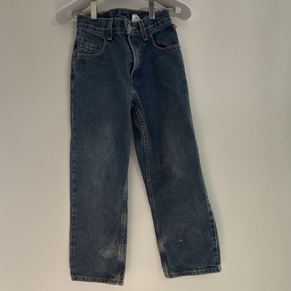 Y2K Vintage 2002 Levi's 569 Boys Slim Straight Jeans Blue Medium Denim 22.5x23.5